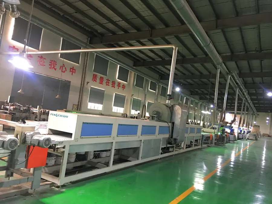 Painting line for wood flooring