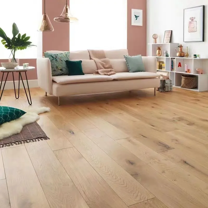 Warm room with wood flooring and sofa